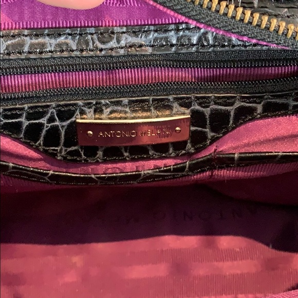 ANTONIO MELANI Croc Embossed Leather Purse - Picture 11 of 14